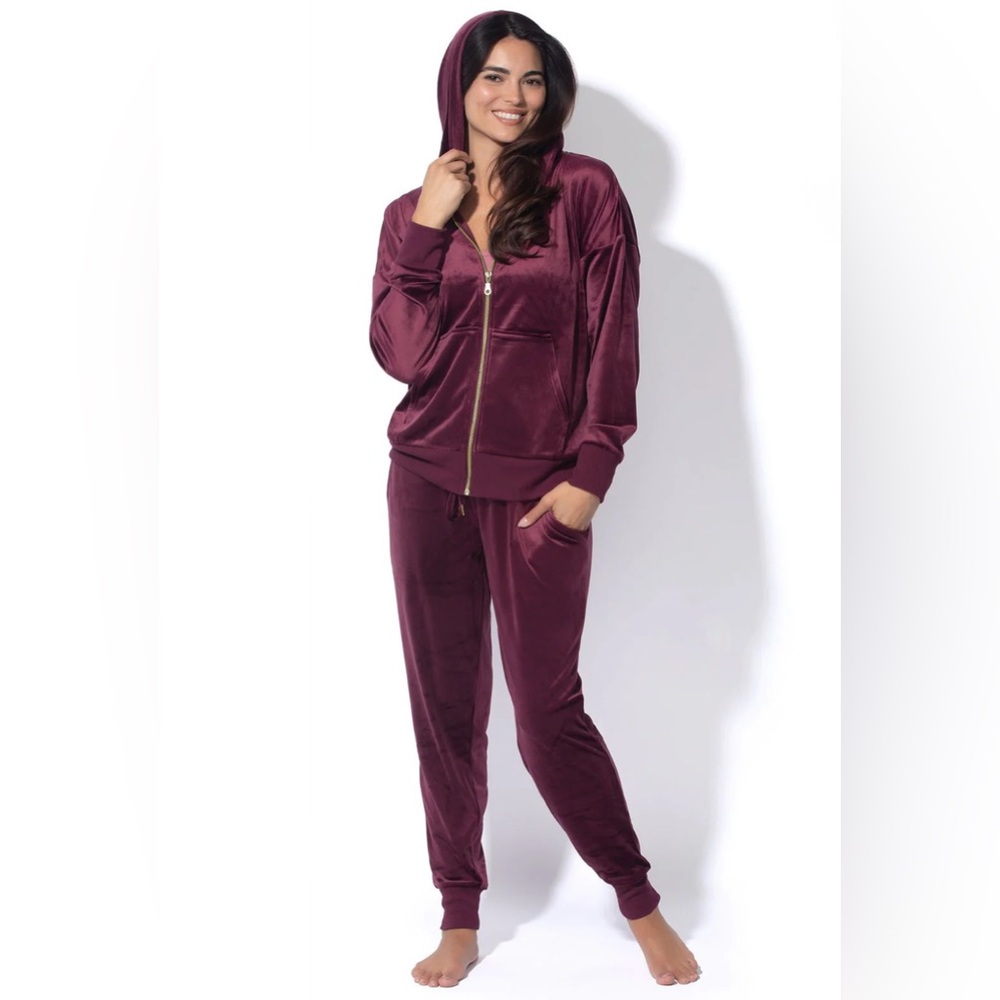 Felina Luxe Velour Zip Hoodie and Jogger Set